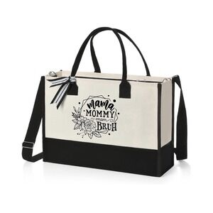 Large Canvas Mama Mommy Mom Bruh Tote Purse Laptop Bag Funny Mom Diaper Bag 17"